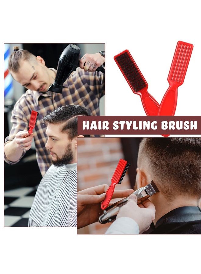 BOAO 3 Pieces Clipper Blade Cleaning brush Hair Clipper Cleaning Nylon Brush Nail Brush Trimmer Barber Cleaning Brush Tool (Red)
