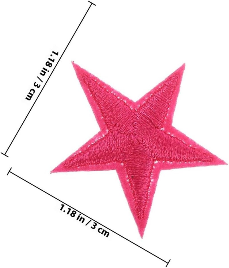 50pcs Pink Star Iron-on Patches for Clothing and Jeans, Embroidered Decorative Repair Patches for Jackets, Hats, Backpacks, DIY Sewing Accessories - Image 2
