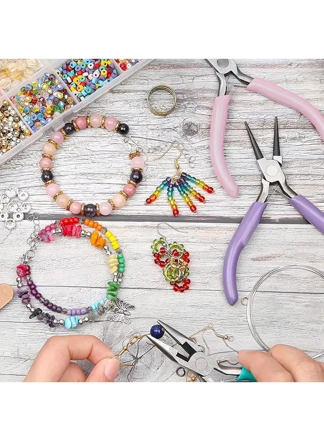 مجموعة كماشات احترافية ثقيلة لصنع المجوهرات مع كماشات الأنف المدببة والسلاسل والأنف المستدير وقواطع الأسلاك - Image 2