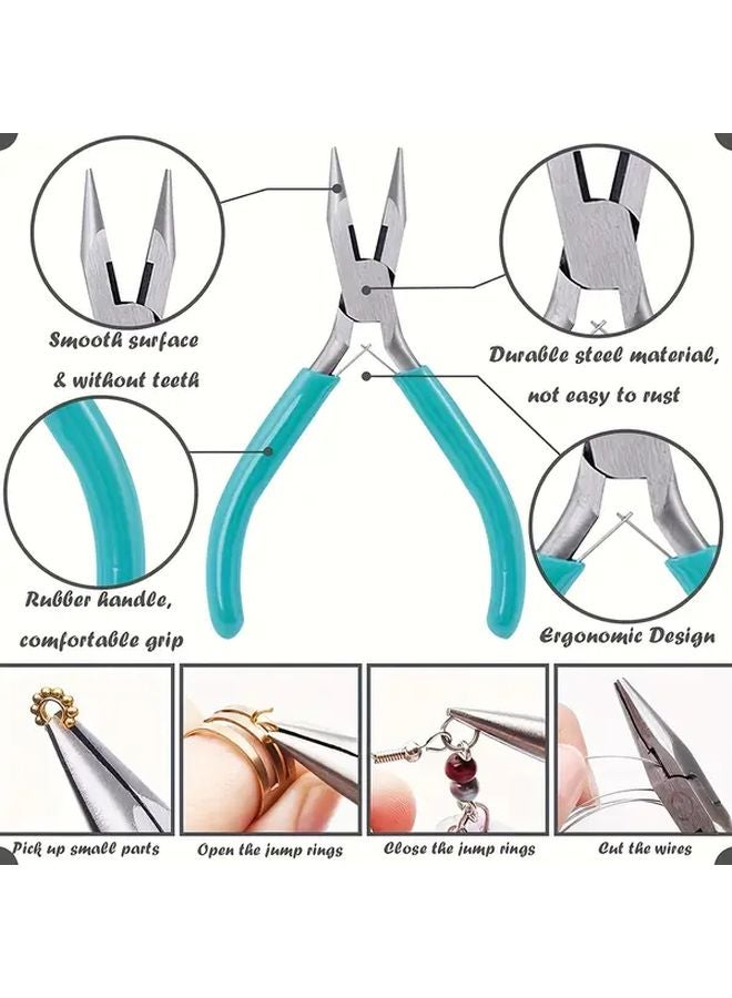 مجموعة كماشات احترافية ثقيلة لصنع المجوهرات مع كماشات الأنف المدببة والسلاسل والأنف المستدير وقواطع الأسلاك - Image 4