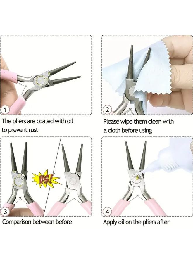 مجموعة كماشات احترافية ثقيلة لصنع المجوهرات مع كماشات الأنف المدببة والسلاسل والأنف المستدير وقواطع الأسلاك - Image 3