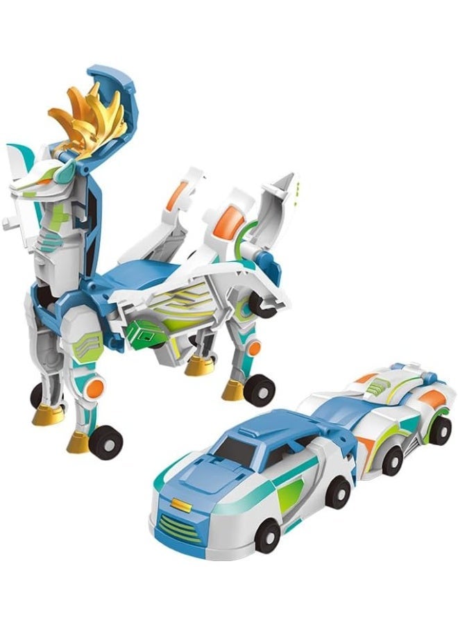 لعبة سيارة الغزال القابلة للتحول بالاصطدام، حزمة من سيارتين مغناطيسيتين ذات شكل حيواني قابل للتغيير، هدية ممتعة للذكور والإناث (أزرق) - Image 1