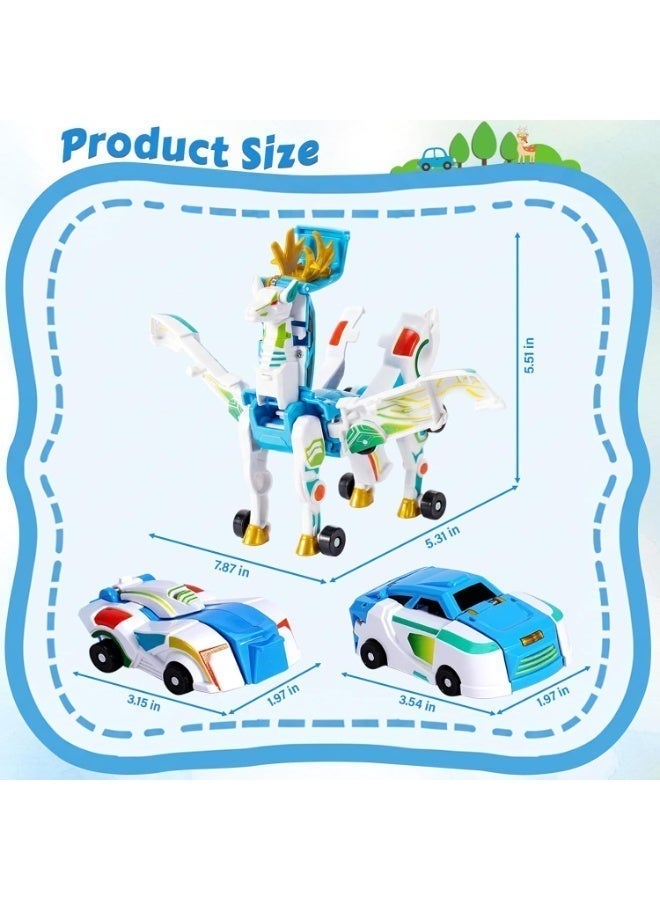 لعبة سيارة الغزال القابلة للتحول بالاصطدام، حزمة من سيارتين مغناطيسيتين ذات شكل حيواني قابل للتغيير، هدية ممتعة للذكور والإناث (أزرق) - Image 4
