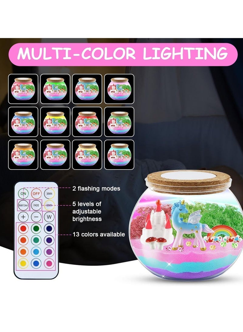 Arabayt Unicorn Girl Gifts - Kids Unicorn Terrarium Set - Girls Unicorn Toys - Birthday Gifts for 4 5 6 7 8 12 Year Old Girls - Kids Arts and Crafts Supplies - Best Gifts for Girls - Image 3