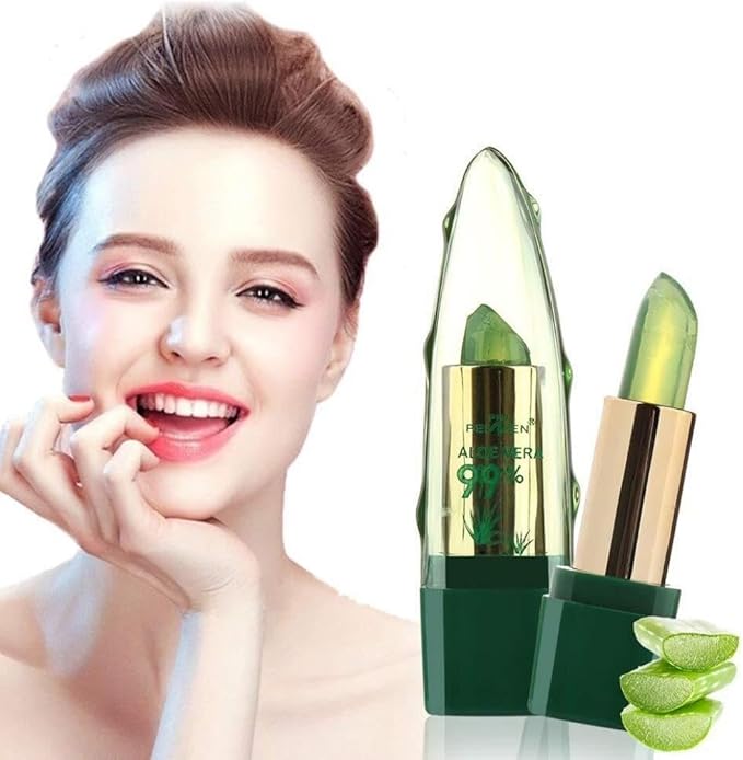 Generic New Herbal Aloe Vera Lipstick Magic Temperature Color Change Balm Long Lasting Moisturizing Nutritious Mood Changing Lipstick For Women Lip Plumper Makeup Set Gift For Winter - Image 1
