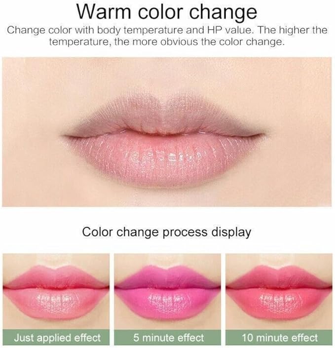 Generic New Herbal Aloe Vera Lipstick Magic Temperature Color Change Balm Long Lasting Moisturizing Nutritious Mood Changing Lipstick For Women Lip Plumper Makeup Set Gift For Winter - Image 3