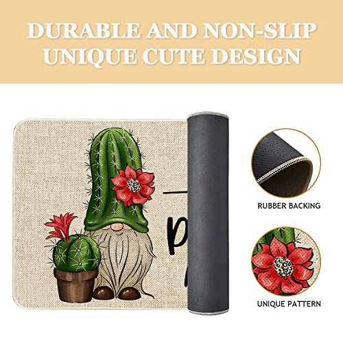 Roszwtit Spring Summer Door Mat 30 X 17 Inch No Picks Allowed Cactus Gnome Doormat Indoor Outdoor Entrance Funny Floor Mat Non Slip Summer Decor Rubber Welcome Mats - Image 4