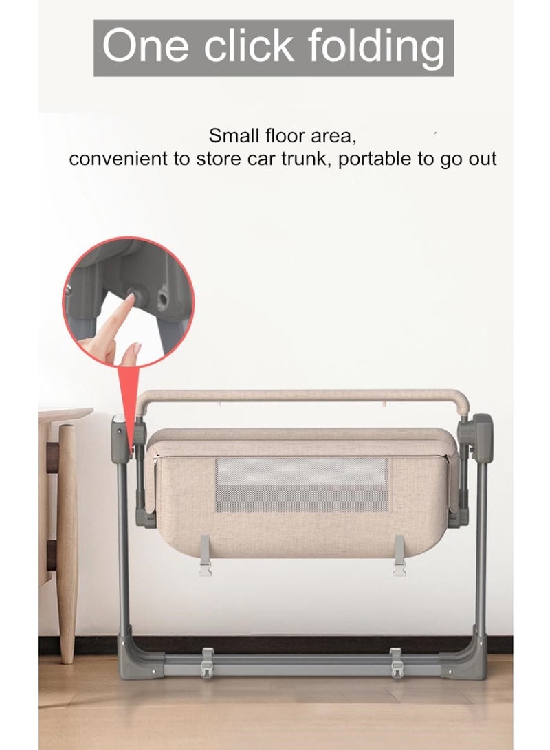 Dreamons Link Adjustable New Born Swing Cribs Cot Luxury Multifunction Design Bed Baby Sleep Electronic Crib Toddler Bed - Image 3