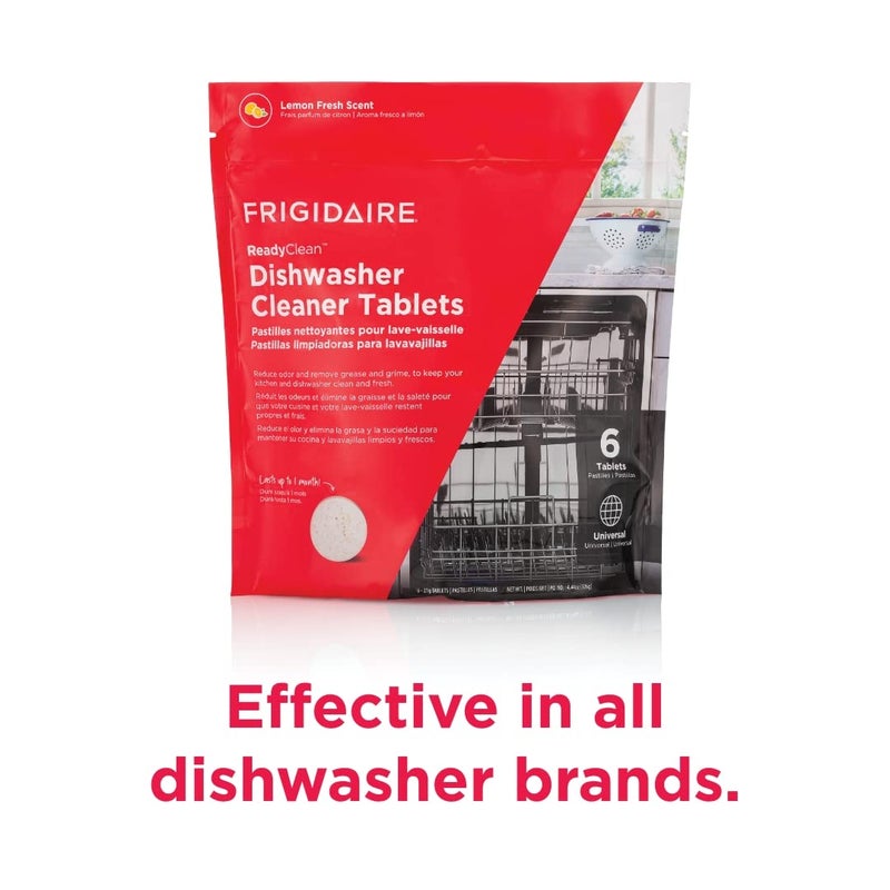 FRIGIDAIRE منظف غسالة الصحون فرجيدير ReadyClean بروبيوتيك 6 أقراص، أبيض، 6 عدّاد - Image 4