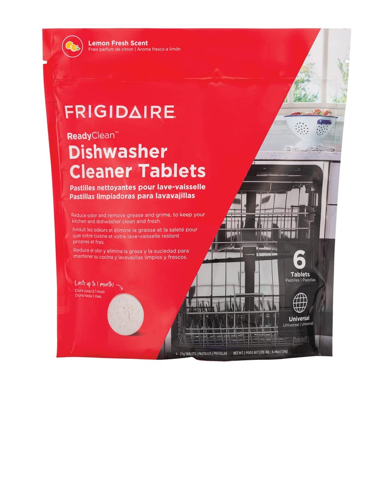 FRIGIDAIRE منظف غسالة الصحون فرجيدير ReadyClean بروبيوتيك 6 أقراص، أبيض، 6 عدّاد - Image 1