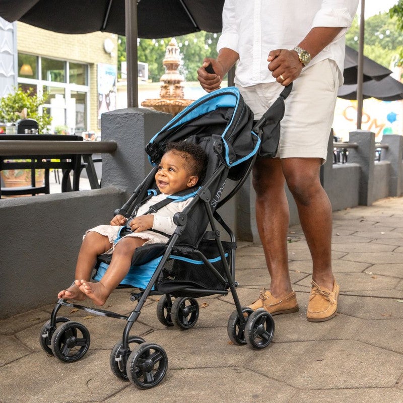 ingenuity إنجينيويتي - عربة أطفال 3Dmini المريحة، عربة سفر خفيفة الوزن قابلة للطي، للأعمار من 6 إلى 60 شهرًا - أزرق غامق - Image 2