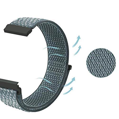 ACM Watch Strap Nylon Soft Loop 22mm Compatible with Amazfit GTR 2 Smartwatch Sports Band Grey - Image 5