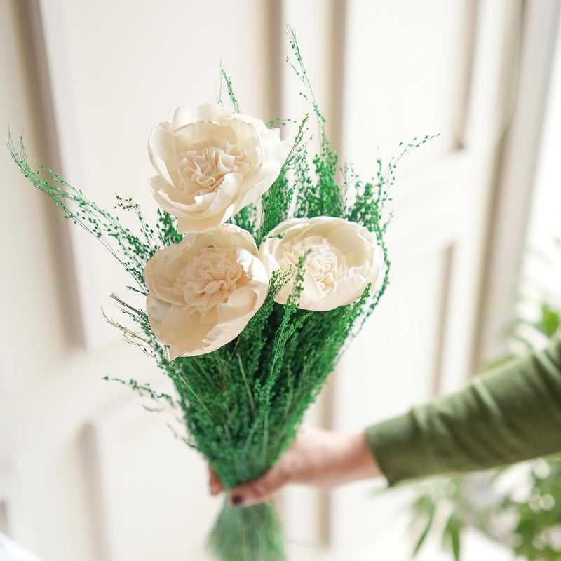 Arte Casa Arte Casa Dried Flower Evergreen Bunch Preserved Flower Bunch Longlasting Flowers Gift for Special Occasions Ideal for Birthday Anniversary Valentines Gift 1 Bunch Green White  - Image 4
