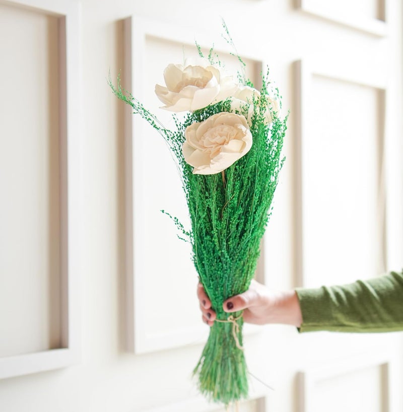 Arte Casa Arte Casa Dried Flower Evergreen Bunch Preserved Flower Bunch Longlasting Flowers Gift for Special Occasions Ideal for Birthday Anniversary Valentines Gift 1 Bunch Green White  - Image 2