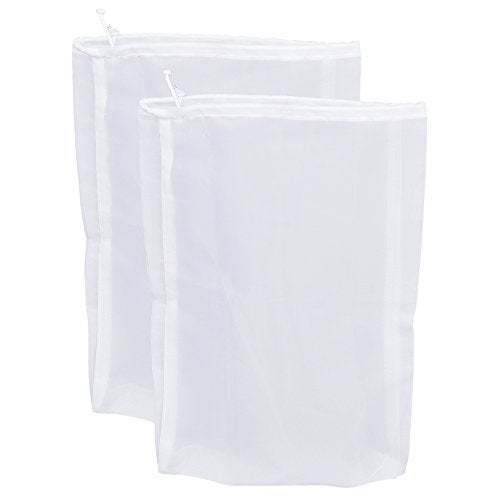 Pinfox 75 Micron Nylon Straining Bag Fine Mesh Food Strainer Bag, Multi Purpose Food Grade Filter Bag for Nut Milk, Juice, Cold Brew, Home Brewing (2 Packs, 12.6" x 8.66") - Image 1