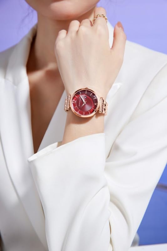 Giordano Exquisite Analog Watch for Women with Round Cut Glass Textured Dial, Date Display Function, Quartz Movement and Stainless Steel Strap - GZ-60111 - Image 2