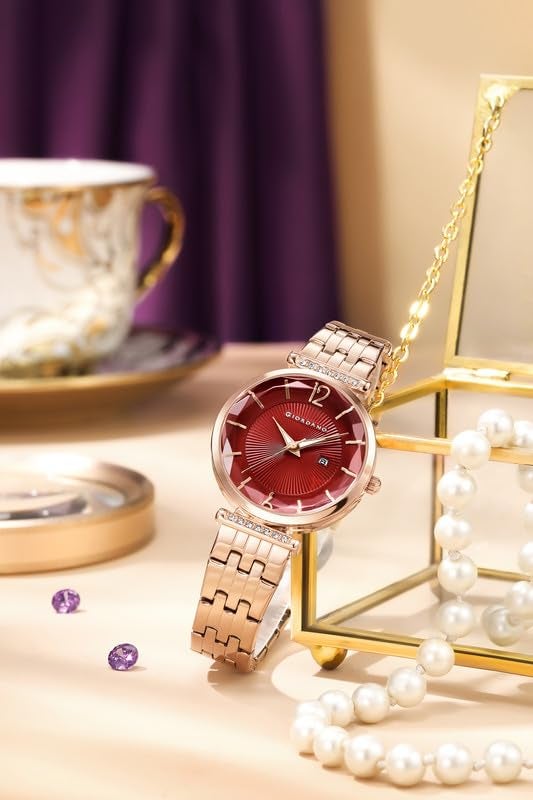Giordano Exquisite Analog Watch for Women with Round Cut Glass Textured Dial, Date Display Function, Quartz Movement and Stainless Steel Strap - GZ-60111 - Image 4