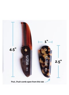 Zeus ZEUS Folding Mustache Comb, Handmade Saw-Cut Best Moustache Pocket Comb - (Traditional) - K11  - Image 3