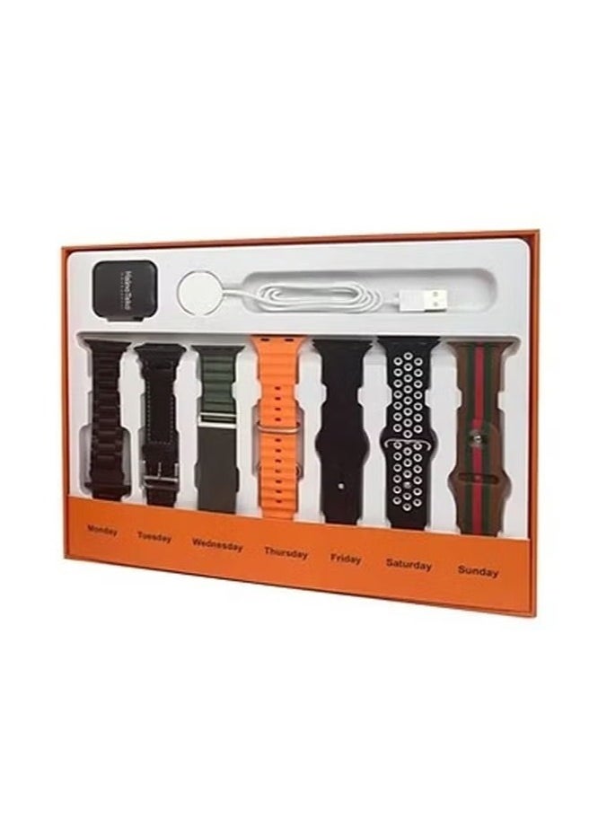 Haino Teko GP 7 Smart Watch with Seven Set Straps and Wireless Charger for Men and Women – Stylish, Multifunctional Fitness Tracker, Heart Rate Monitor, Waterproof, and Customizable Design - Image 1