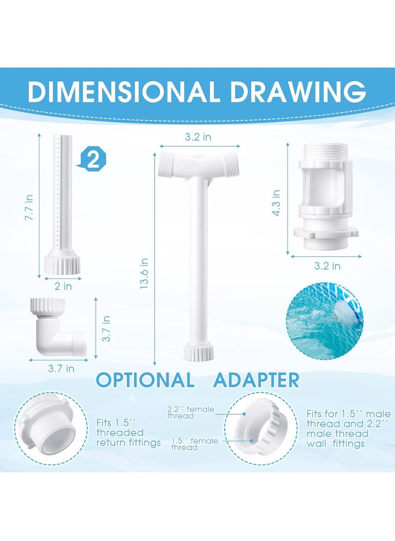 Generic - Water Fountain Dual Spray Adjustable Swimming Pool Waterfall with Adapter Aerator Fountains for Above Inground Pools Spa Cool Warm Temperatures (Classic Style) White - Image 1
