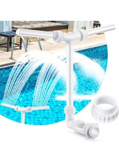Water Fountain Dual Spray Adjustable Swimming Pool Waterfall with Adapter Aerator Fountains for Above Inground Pools Spa Cool Warm Temperatures (Classic Style) White