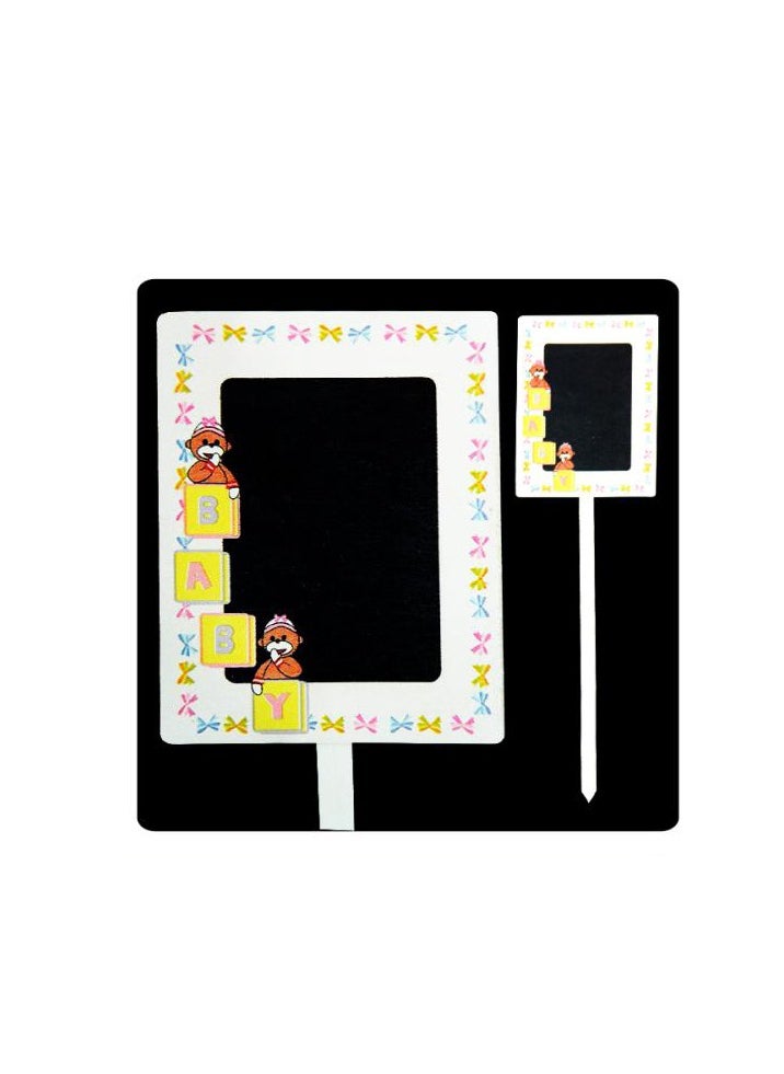 AL QADAH Wood Memo Board 30cm, Pink Color Organize and Personalize Your Space with Style  - Image 1