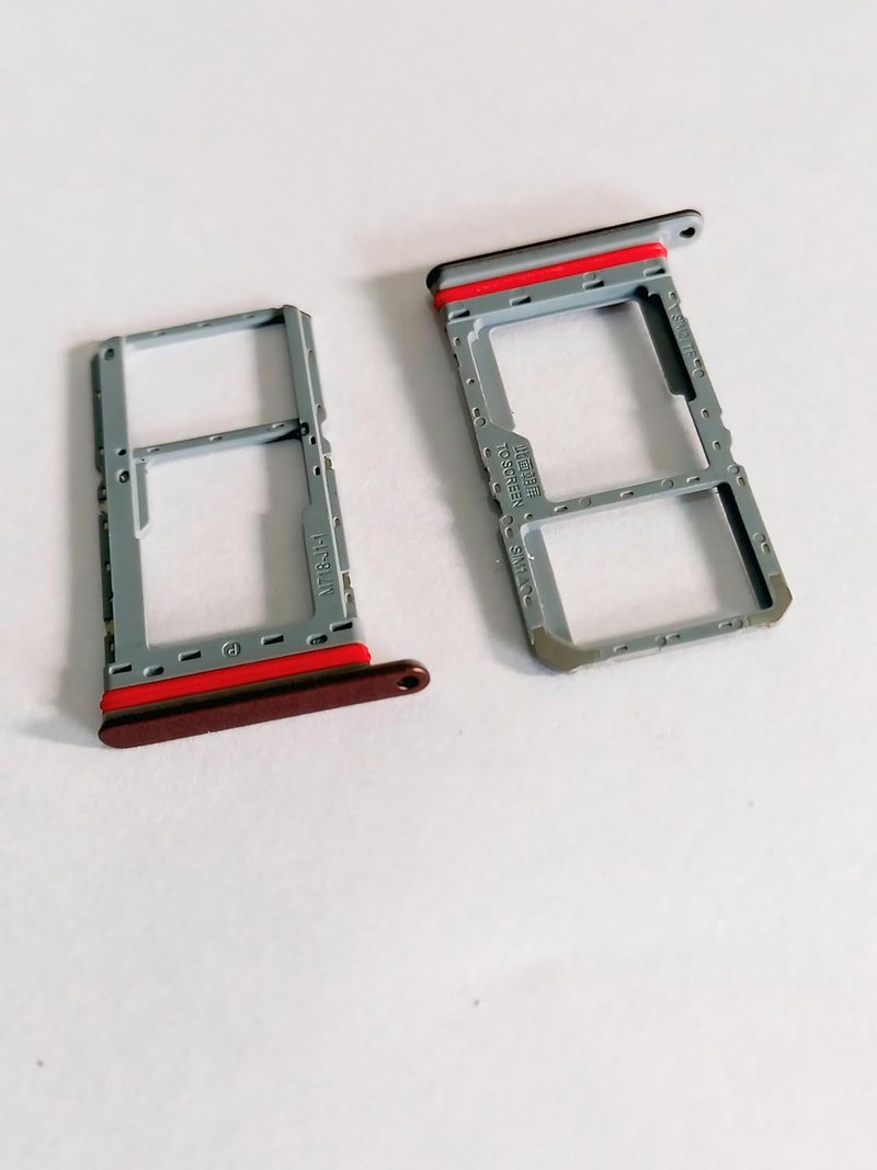 SIM Tray for Realme 12X SIM Card Tray, Dual Slot, Grey with Red Accent
