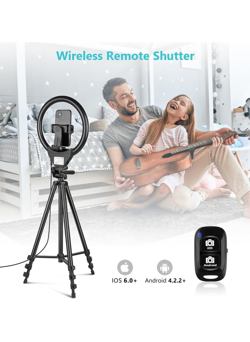 FARROBIZZ Ring Light with 50'' Extendable Tripod Stand, LED Circle Lights with Phone Holder for Live Stream/Makeup/YouTube Video/TikTok, Compatible with All Phones  - Image 2