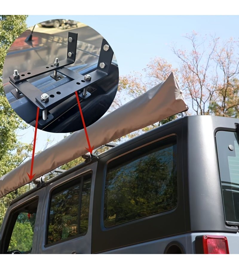 Black Tent Installation Bracket For Car Side And Roof Rack With Tools - Image 4