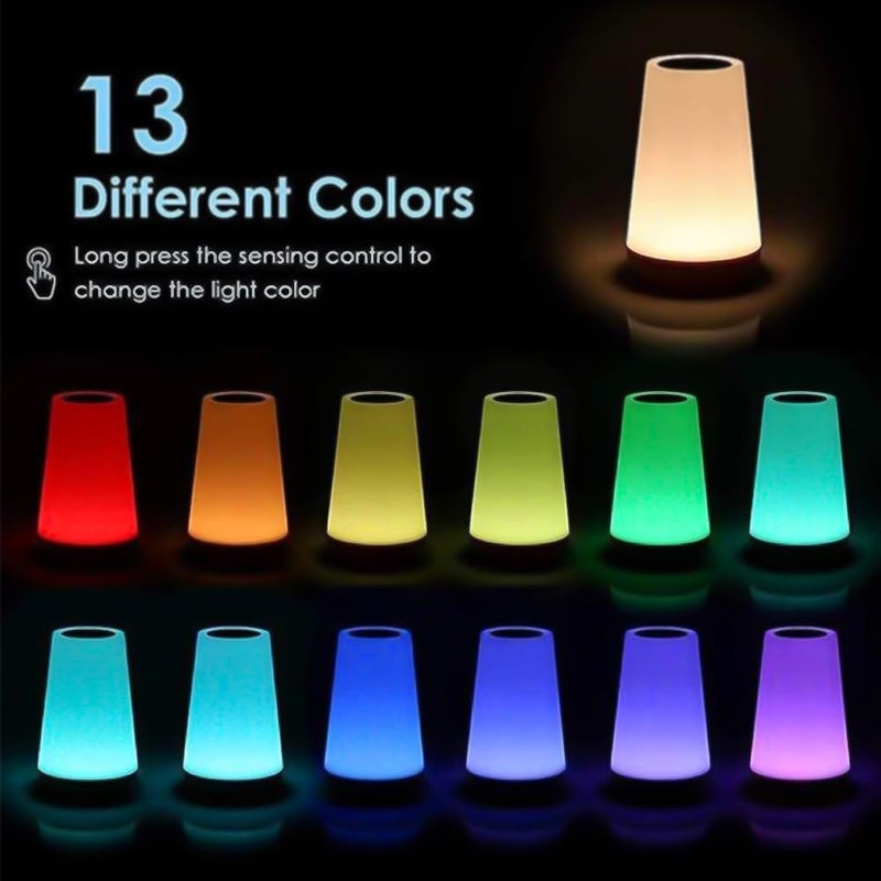 INFLUX LED Night Light Dimmable 13-Color Changing with Timer, Touch Sensor, Remote Control, and USB Rechargeable - Eye-Caring Bedside Table Lamp for Baby Kids Room, Bedroom, and Living Room. - Image 2