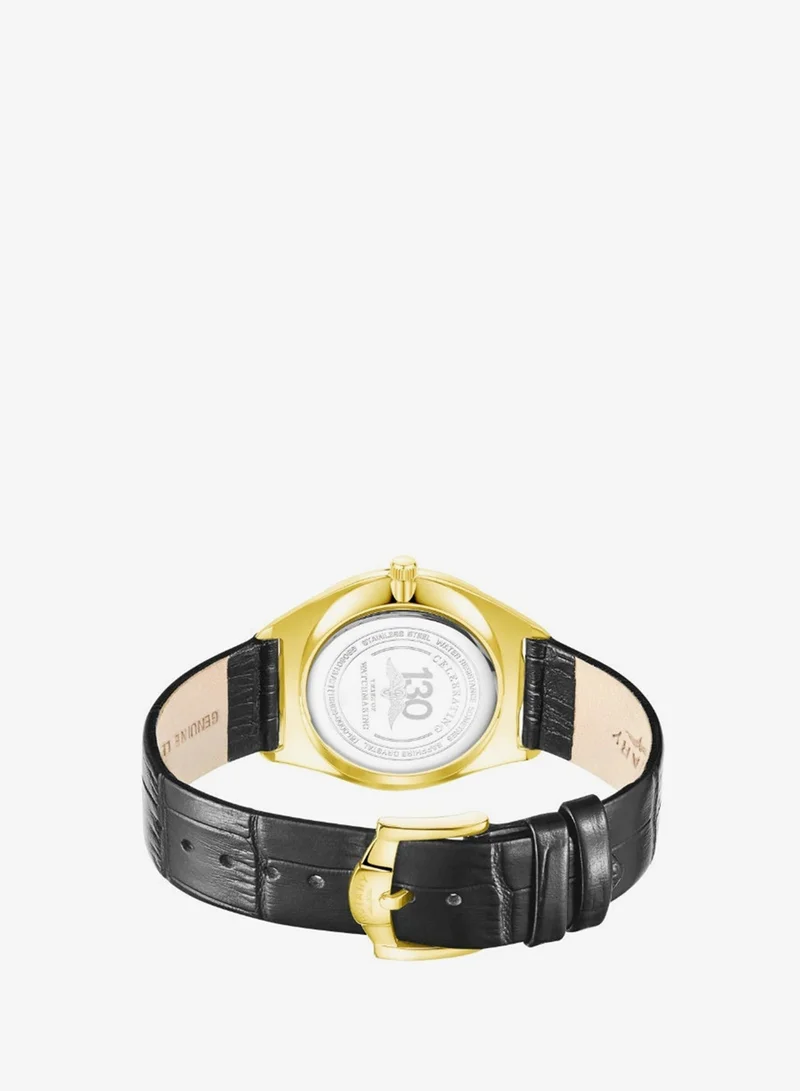 Rotary  Rotary Men's Ultra SlimGold Plated Stainless Steel Black Leather Strap Watch - GS08013/01 for Men | Best Price UAE