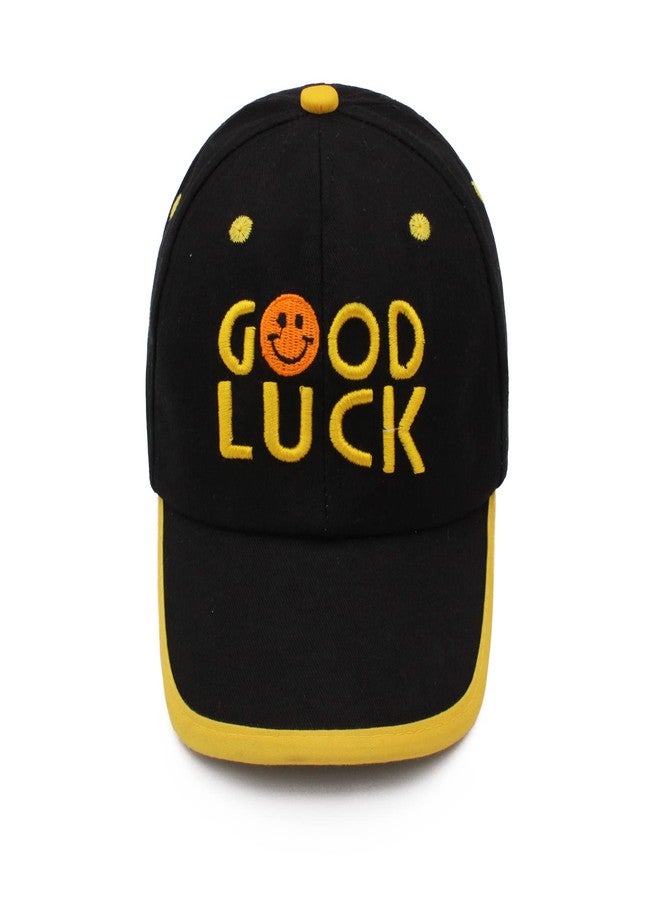VRITRAZ Good Luck Design Cartoon Character Printed Little Cap for Kids, Baby Girls and Boys 3-12 Years (Black) - Image 5