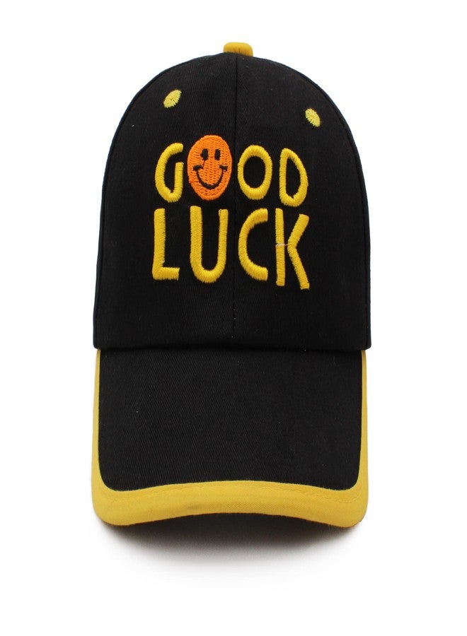 VRITRAZ Good Luck Design Cartoon Character Printed Little Cap for Kids, Baby Girls and Boys 3-12 Years (Black) - Image 3