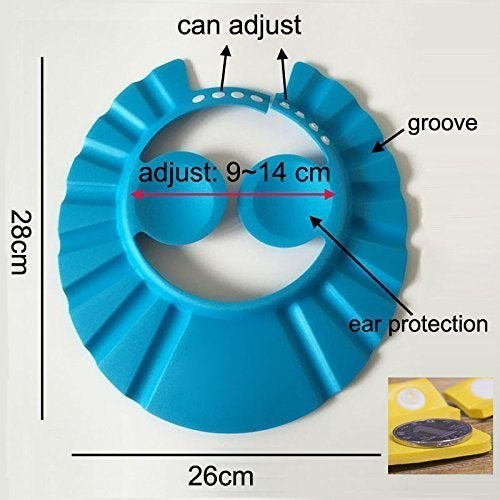 Pro Bullion PRO BULLION Adjustable Safe Soft Bathing Baby Shower Cap Wash Hair For Children Baby Eye Ear Protector Adjustable Leaves Shape Bathing Shower Shampoo Cap Hat Baby Shower Caps 1 - Image 3