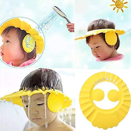Pro Bullion PRO BULLION Adjustable Safe Soft Bathing Baby Shower Cap Wash Hair For Children Baby Eye Ear Protector Adjustable Leaves Shape Bathing Shower Shampoo Cap Hat Baby Shower Caps 1 - Image 2