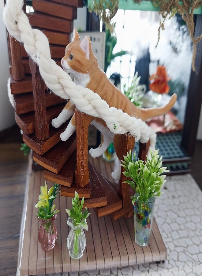KH866 14PCS Miniature Dollhouse Plants 1/12 Scale - Miniature Potted Plants 4Pcs & Flower in Vase 10Pcs Dollhouse Decoration Accessories Mini Artificial Tiny Fake Greenery Micro Landscape Furniture Decor - Image 4