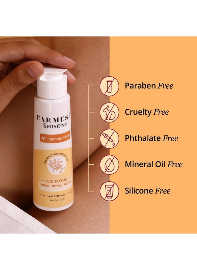 CARMESI Sensitive Intimate Wash | Designed Specially To Prevent Rashes | Enriched With Natural Oats | No Burning, No Itching | Paraben-Free, Phthalate-Free, And Cruelty-Free | 100 Ml  - Image 4