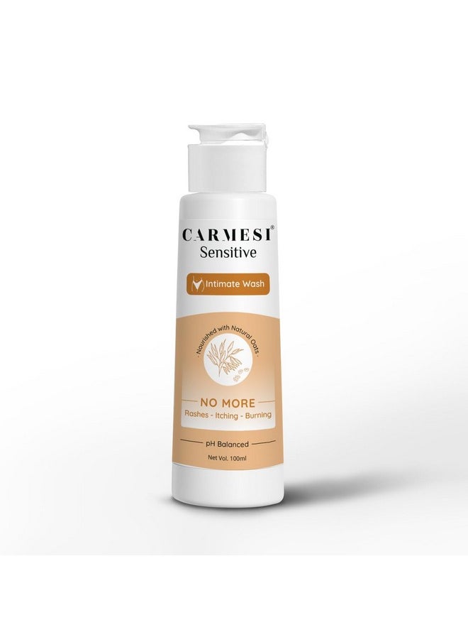 CARMESI Sensitive Intimate Wash | Designed Specially To Prevent Rashes | Enriched With Natural Oats | No Burning, No Itching | Paraben-Free, Phthalate-Free, And Cruelty-Free | 100 Ml  - Image 1