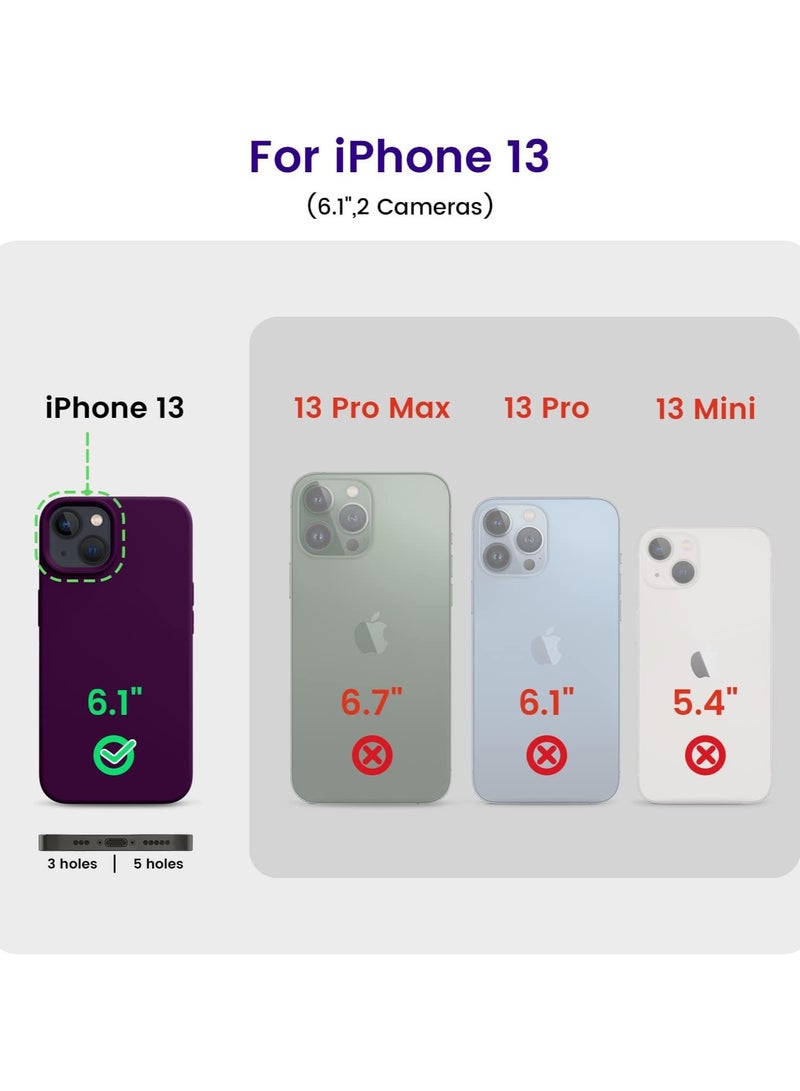 ACLIX Silicone Case Compatible with iPhone 13 and iPhone 14, Slim Liquid Silicone, Layers of Soft Gel Rubber Shockproof, Protective Phone Case Cover with TPU Lining Compatible With iPhone 13 and iPhone 14 (Deep Purple) - Image 2