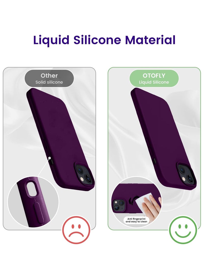 ACLIX Silicone Case Compatible with iPhone 13 and iPhone 14, Slim Liquid Silicone, Layers of Soft Gel Rubber Shockproof, Protective Phone Case Cover with TPU Lining Compatible With iPhone 13 and iPhone 14 (Deep Purple) - Image 3