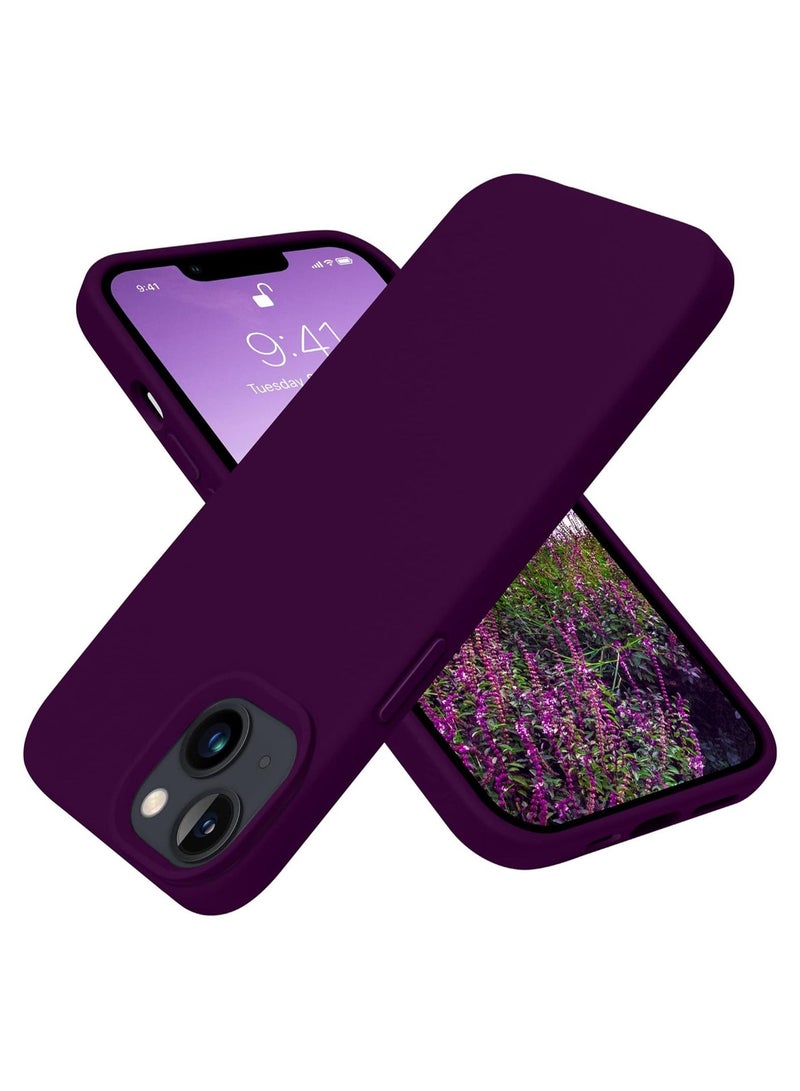 ACLIX Premium Liquid Silicone Case for iPhone 13 and iPhone 14 Slim Fit, Soft Touch with Microfiber Lining & Enhanced Camera Protection - Durable & Anti-Fingerprint | Deep Purple - Image 1