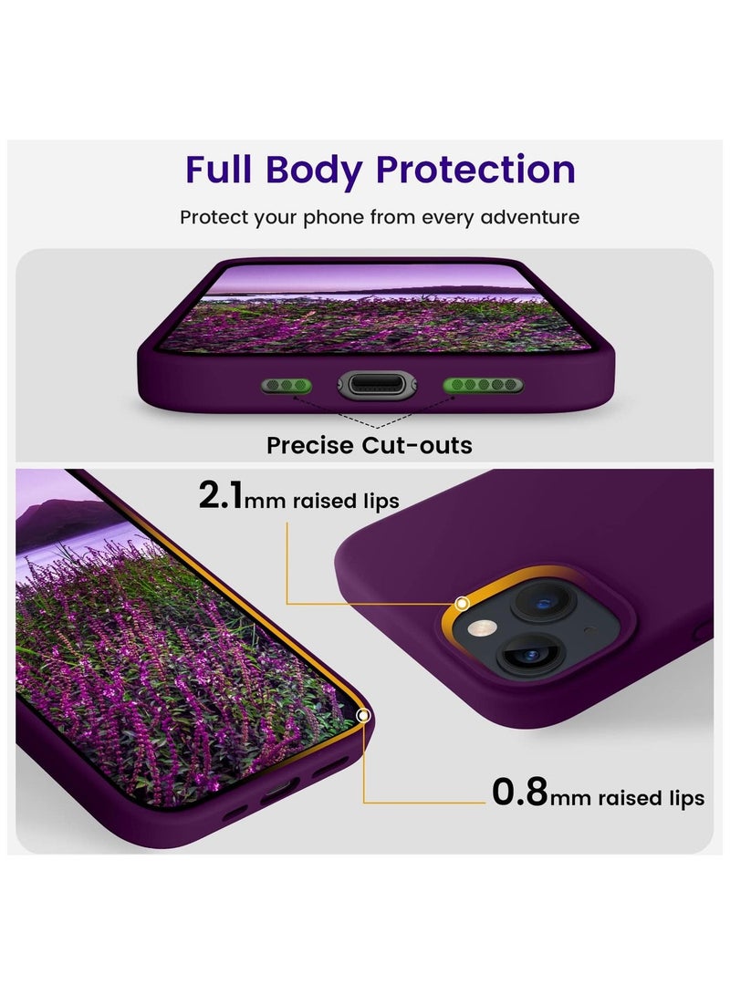 ACLIX Premium Liquid Silicone Case for iPhone 13 and iPhone 14 Slim Fit, Soft Touch with Microfiber Lining & Enhanced Camera Protection - Durable & Anti-Fingerprint | Deep Purple - Image 5
