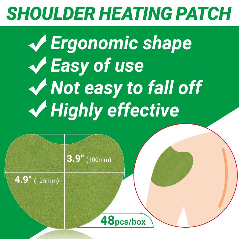ishancare Shoulder Patches, 48 Count Warming Herbal Plaster Maximum Strength Heat Patches, 8 Hours Deep Heating Extra Strength Joint Patch of Shoulder, Knee, Back, Neck (2 Pack) - Image 2