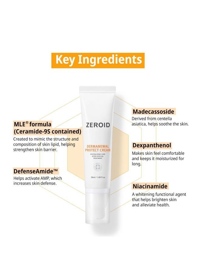 ZEROID Dermanewal Protect Cream Revitalizing Care After Special Treatment (50 mL) - Image 5