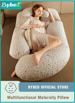 Bybeo Multifunctional Pregnancy Pillow, Full Body G Shaped Pillows for Maternity Sleeping Support for Pregnant Women, Back Hips Legs Belly Supporting, with Neckrest, Removable Cover and Baby Pillowcase  - Image 1