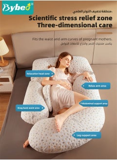 Bybeo Multifunctional Pregnancy Pillow, Full Body G Shaped Pillows for Maternity Sleeping Support for Pregnant Women, Back Hips Legs Belly Supporting, with Neckrest, Removable Cover and Baby Pillowcase  - Image 5