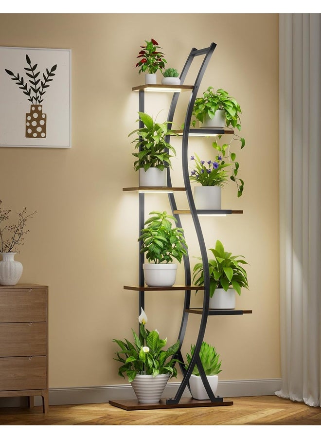 إن كي أكس حامل نباتات مع أرفف لغرفة المعيشة وشرفة من الأرض إلى الأرض ورف من الحديد المطاوع مع حامل متعدد الطبقات لأصيص الزهور للزراعة - Image 1