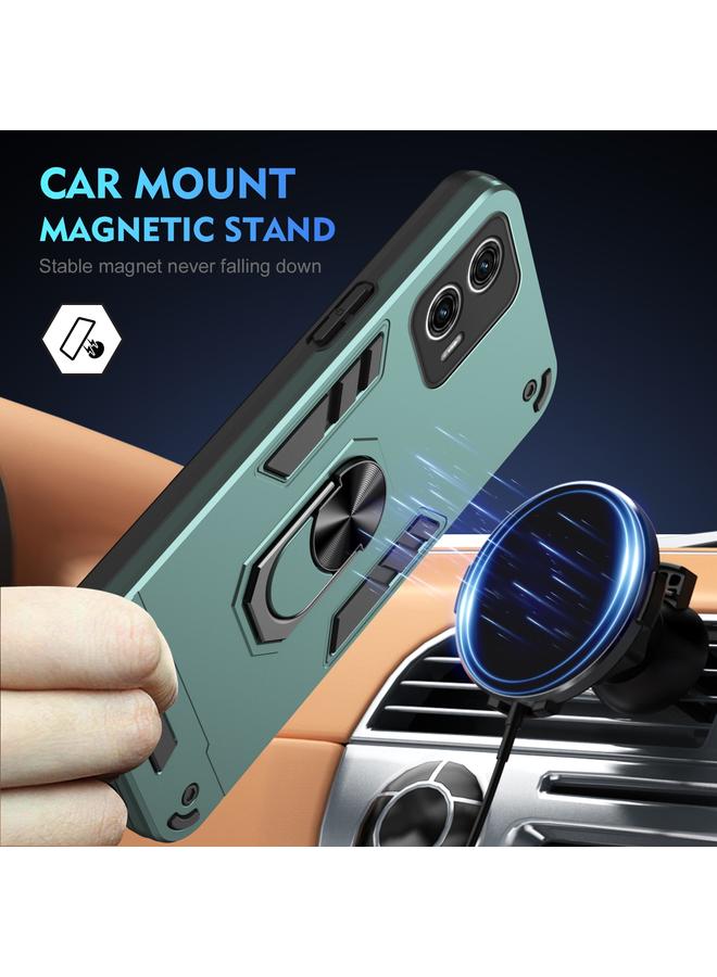 S-TOP Case For Motorola Moto G73 Shockproof Metal Ring Holder Phone Case - Image 2
