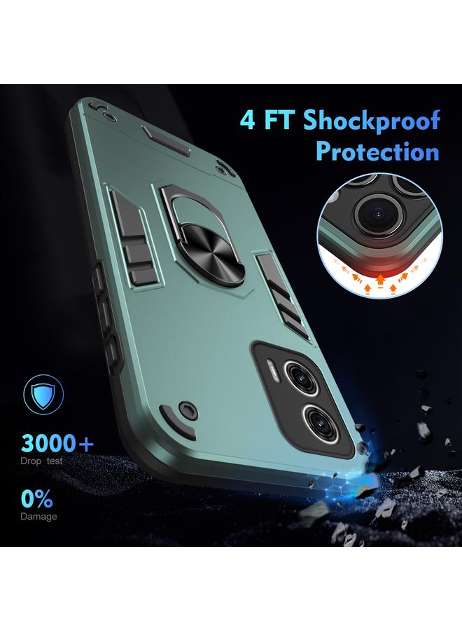 S-TOP Case For Motorola Moto G73 Shockproof Metal Ring Holder Phone Case - Image 4