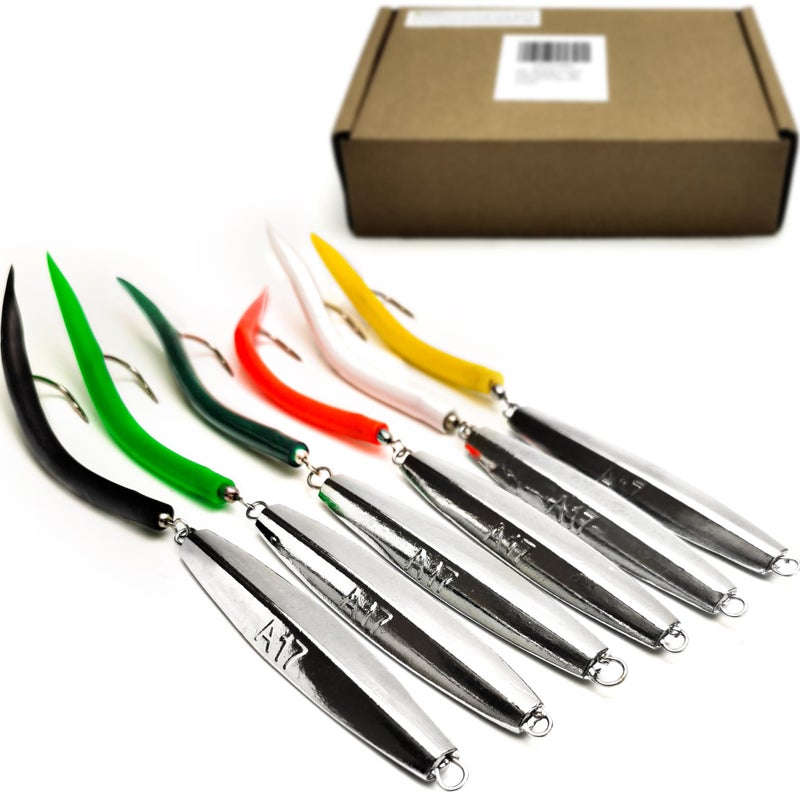 VMSIXVM Diamond Jigs Saltwater Fishing Lures 116oz Flat Metal Jigging Spoon Baits for Surf Fishing Bottom Bouncing Sinking Casting Vertical Ocean Lures for Bluefish Striper Tuna Salmon Freshwater - Image 2